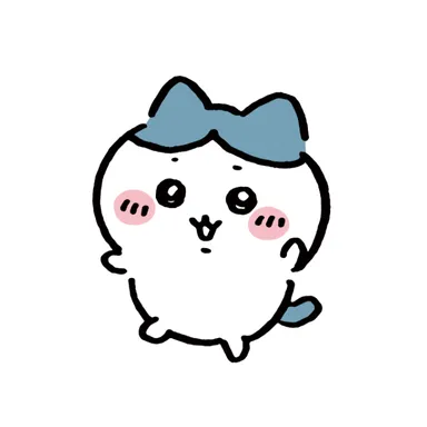 파란 리본을 달고 인사하는 하치